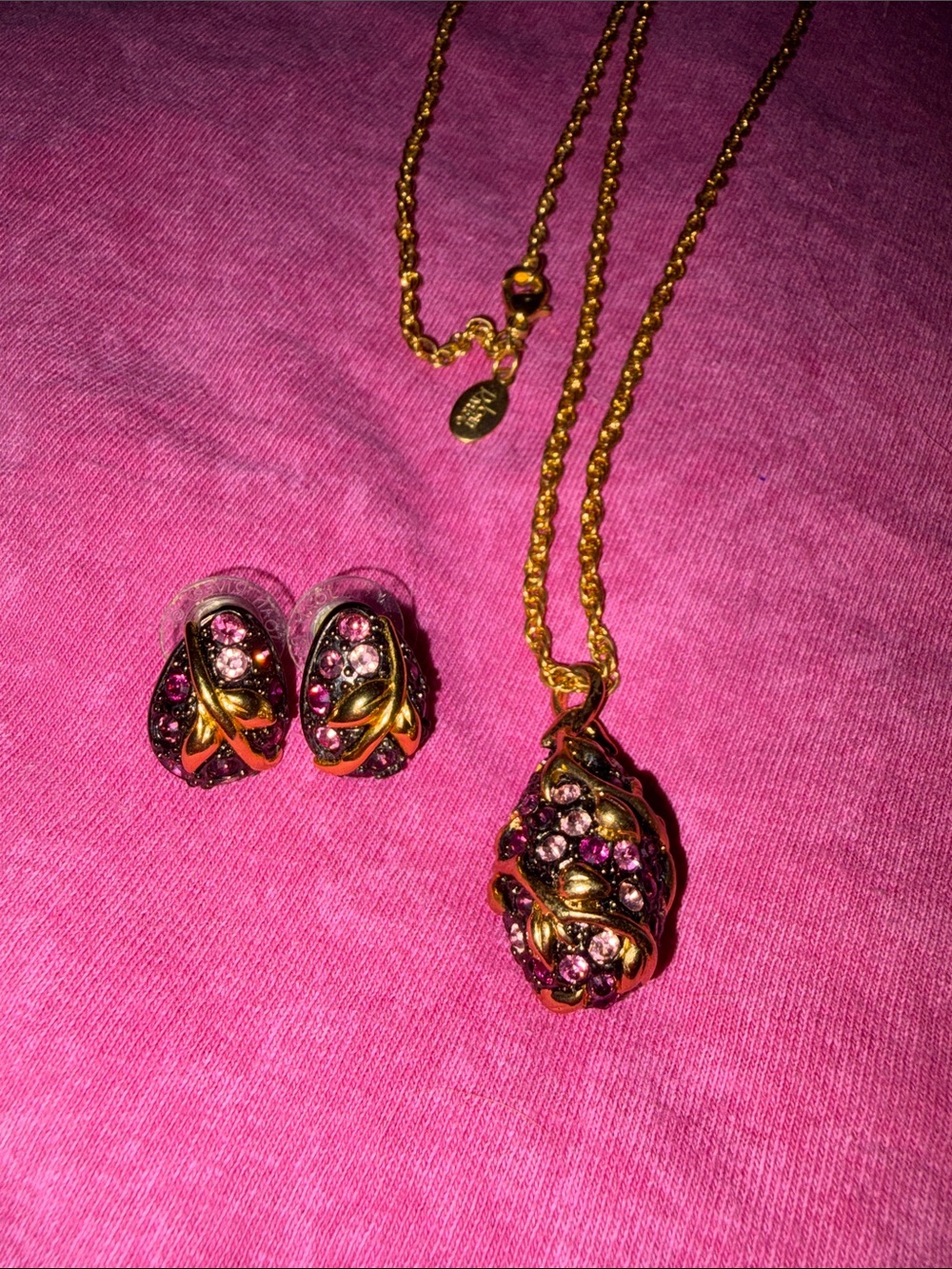 Joan Rivers Vintage Midnight Garden/ Blackberry Necklace and Earring Set